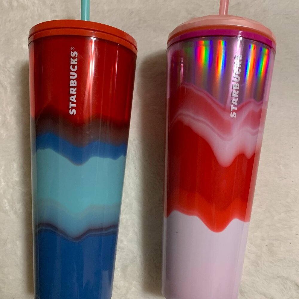 Two Starbucks 24oz Wave Tumblers